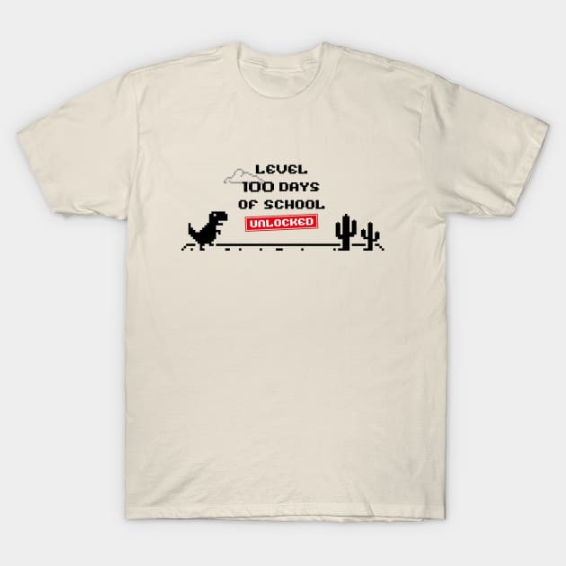 level 100 days of school unlocked, gift for boys T-Shirt by Yurko_shop